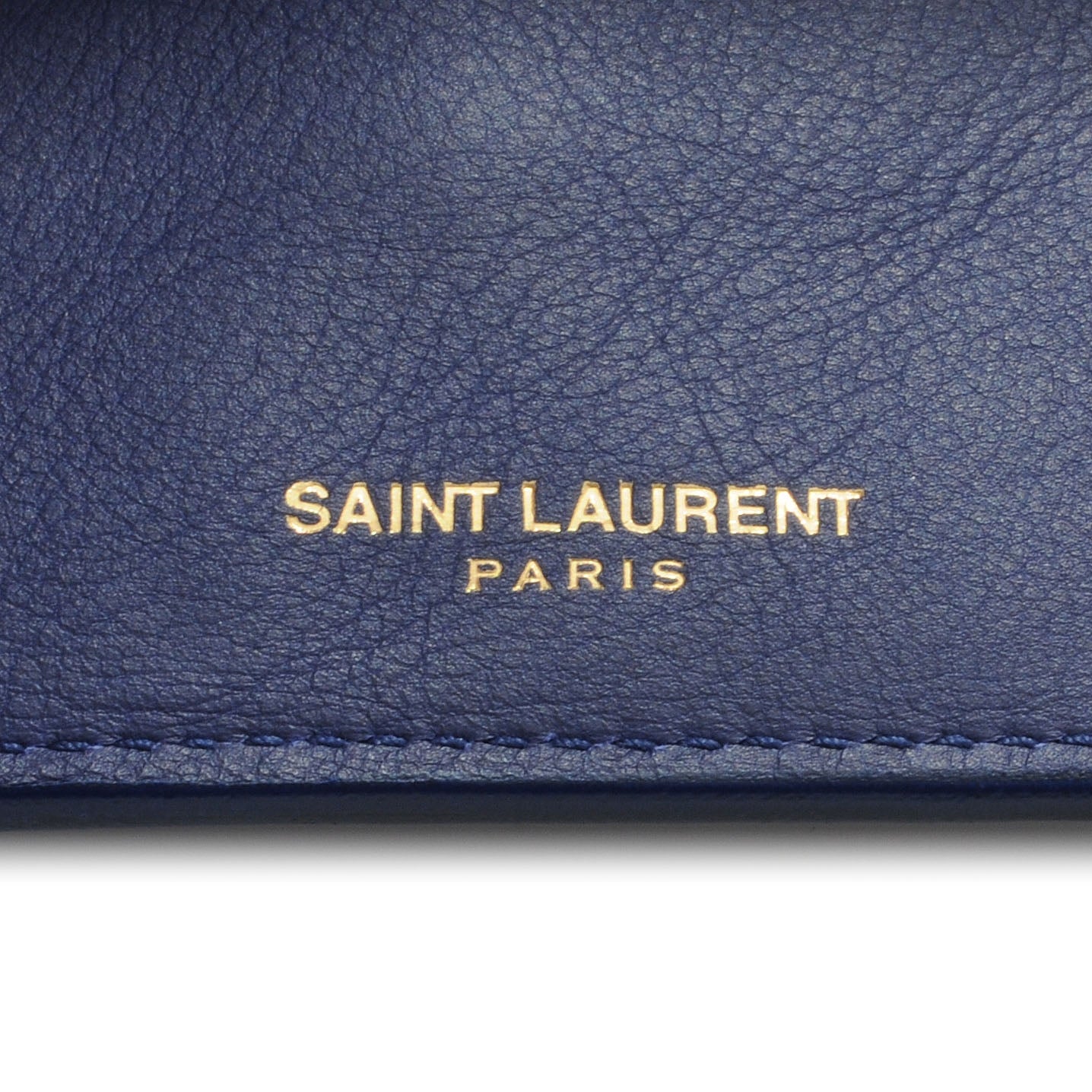 Saint Laurent Leather Y Line ChYc Compact Wallet Blue 5 of 9