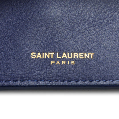Saint Laurent Leather Y Line ChYc Compact Wallet Blue 5 of 9