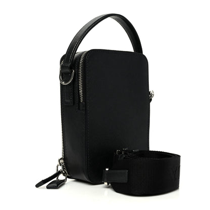 Prada Saffiano Travel Brique Crossbody Messenger Bag Black 3 of 10