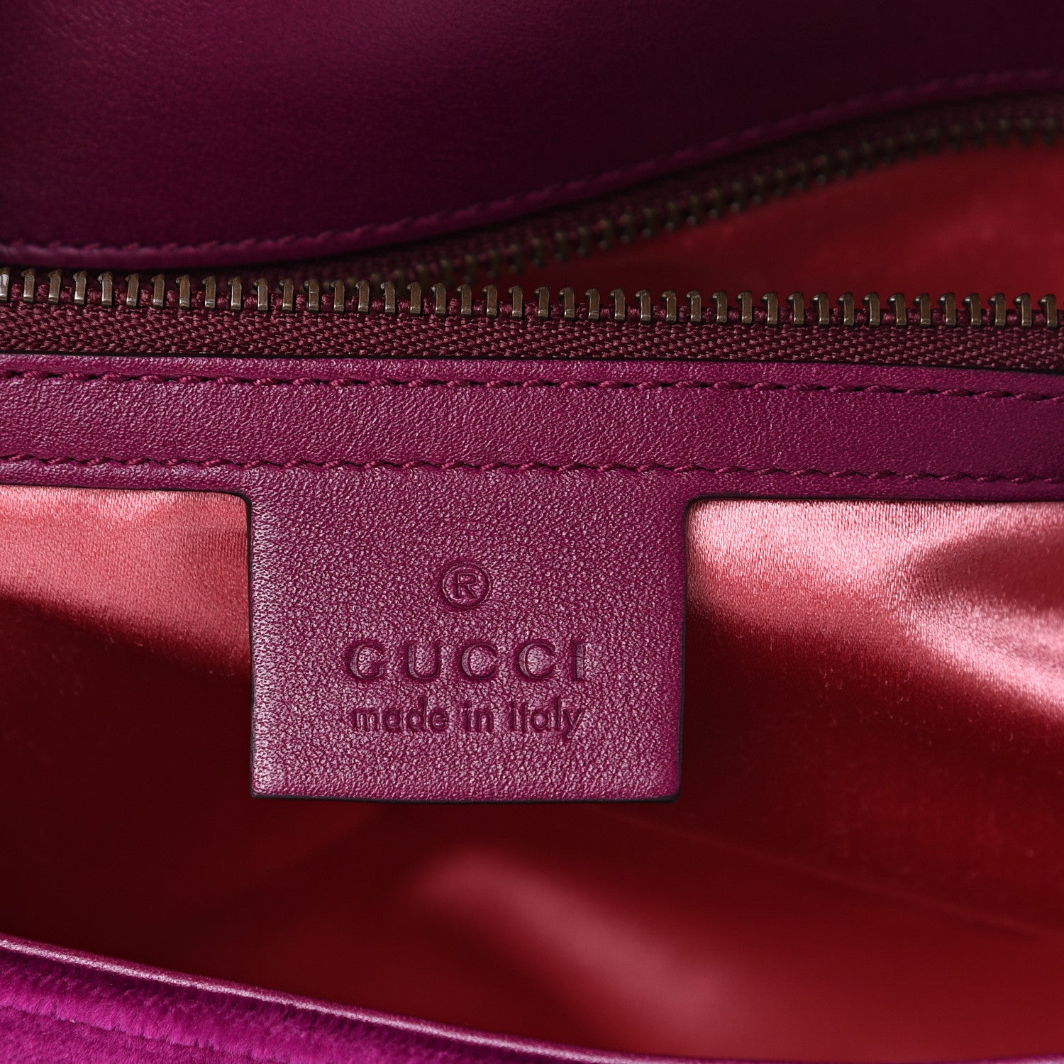 Gucci Velvet Matelasse Small GG Marmont Shoulder Bag Fuchsia Violet Cyclamen 5 of 9