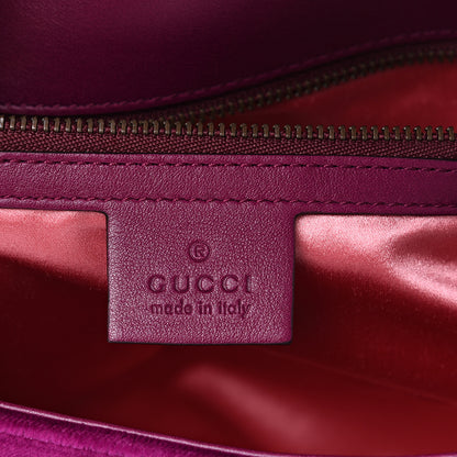 Gucci Velvet Matelasse Small GG Marmont Shoulder Bag Fuchsia Violet Cyclamen 5 of 9