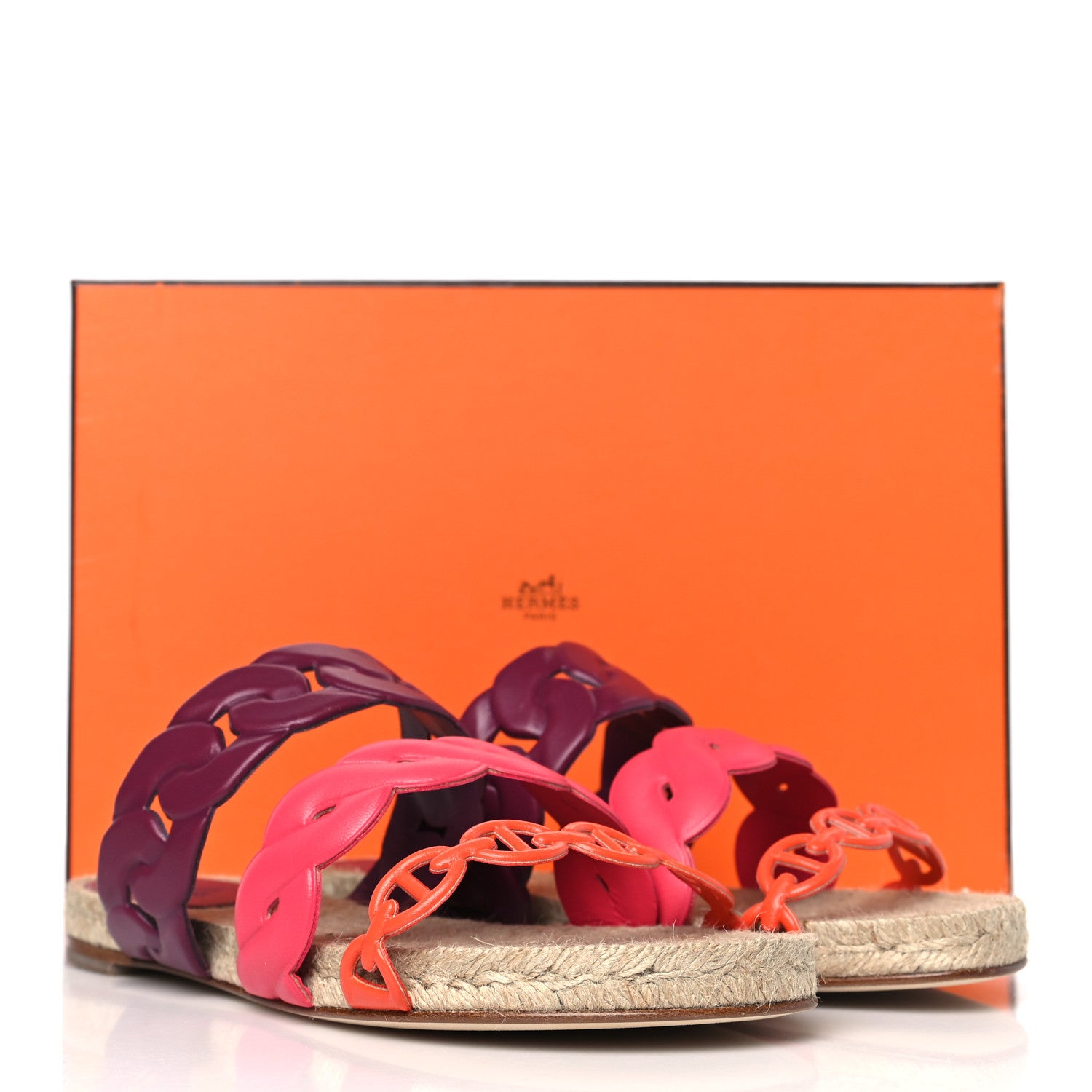 Hermes Nappa Gwen Espadrille Sandals 37 Multicolored Violet Lilas 9 of 9