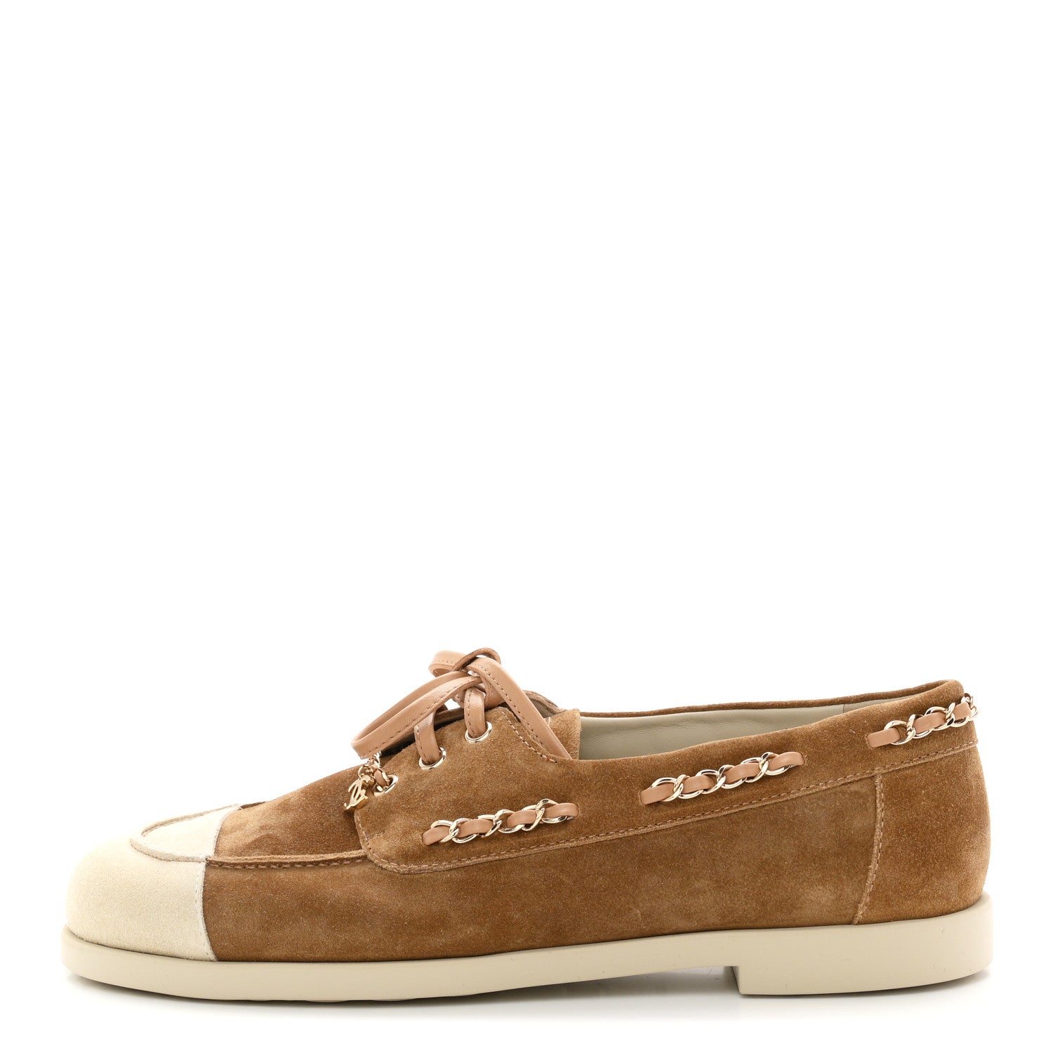 Chanel Suede Calfskin CC Chain Loafers 41 Dark Beige 1 of 9