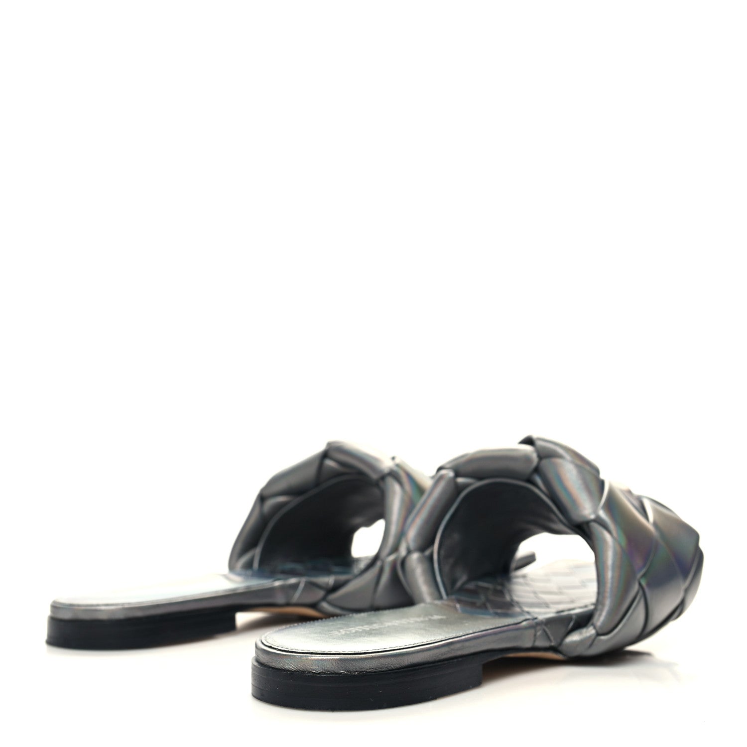 Bottega Veneta Laser Nappa Maxi Intrecciato Lido Flat Sandals 40 Oyster 4 of 7