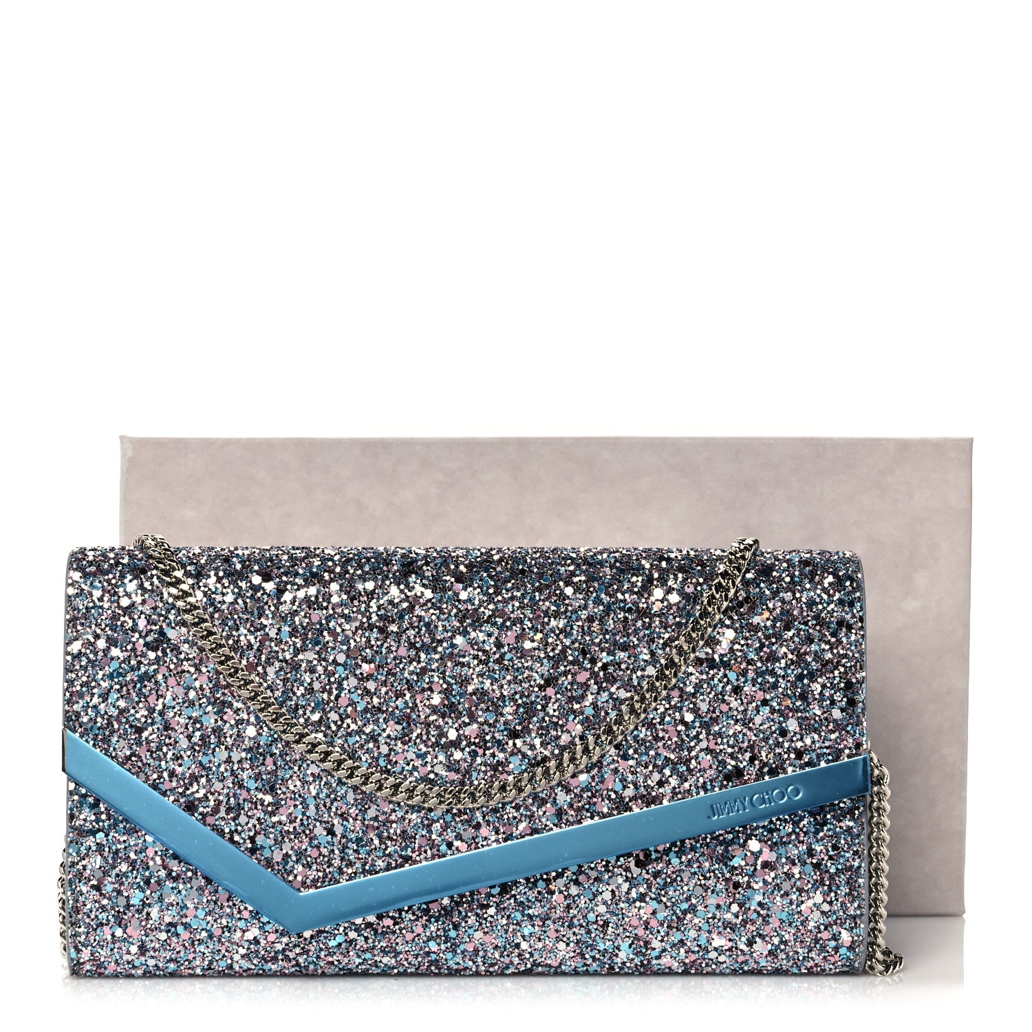 Jimmy Choo Glitter Emmie Clutch Bubblegum Mix 9 of 9