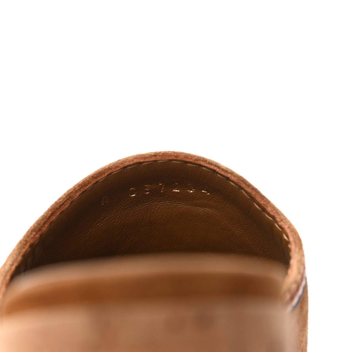 Suede Calfskin Cork CC Wedge Sandal 39.5 Brown