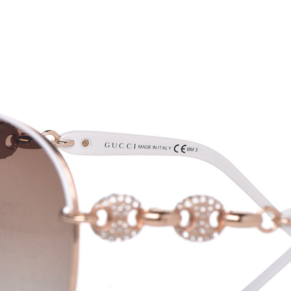 Gucci Crystal Marina Chain Aviator Sunglasses 4230/S White 5 of 7