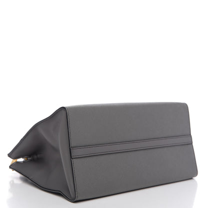 Prada Saffiano City Calfskin Medium Esplanade Tote Mercurio 5 of 10