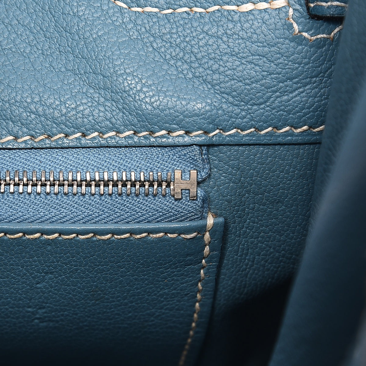 Taurillon Clemence Birkin 30 Blue Jean