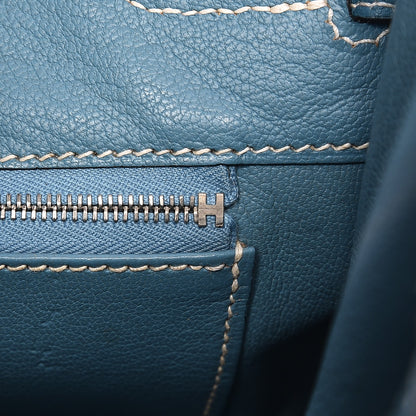 Hermes Taurillon Clemence Birkin 30 Blue Jean 11 of 35