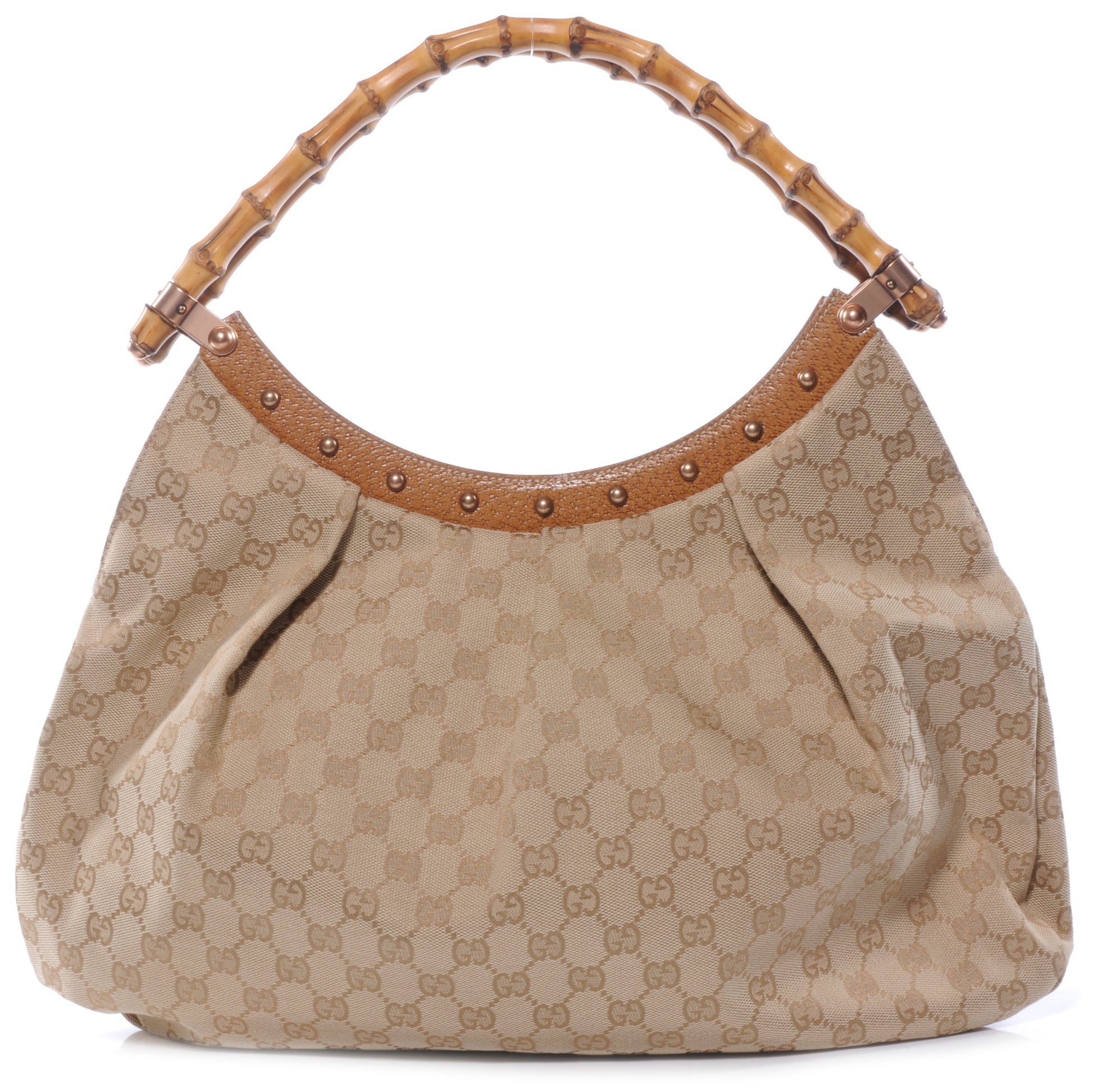 Gucci Monogram Bamboo Handle Bag 1 of 7