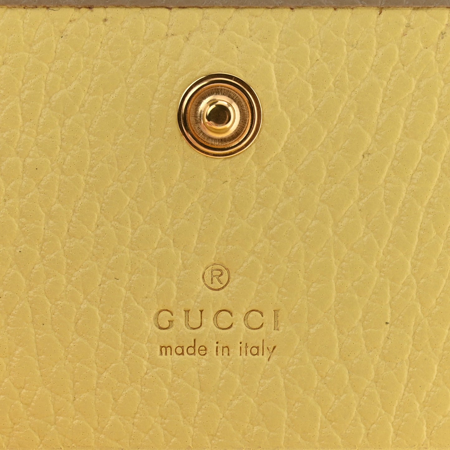 Dollar Calfskin Bi- Color GG Marmont Card Case Oatmeal Banana