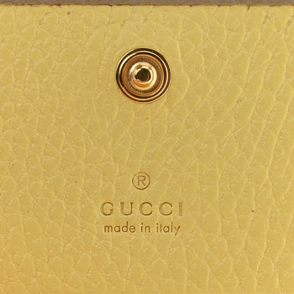 Gucci Dollar Calfskin Bi- Color GG Marmont Card Case Oatmeal Banana 6 of 7