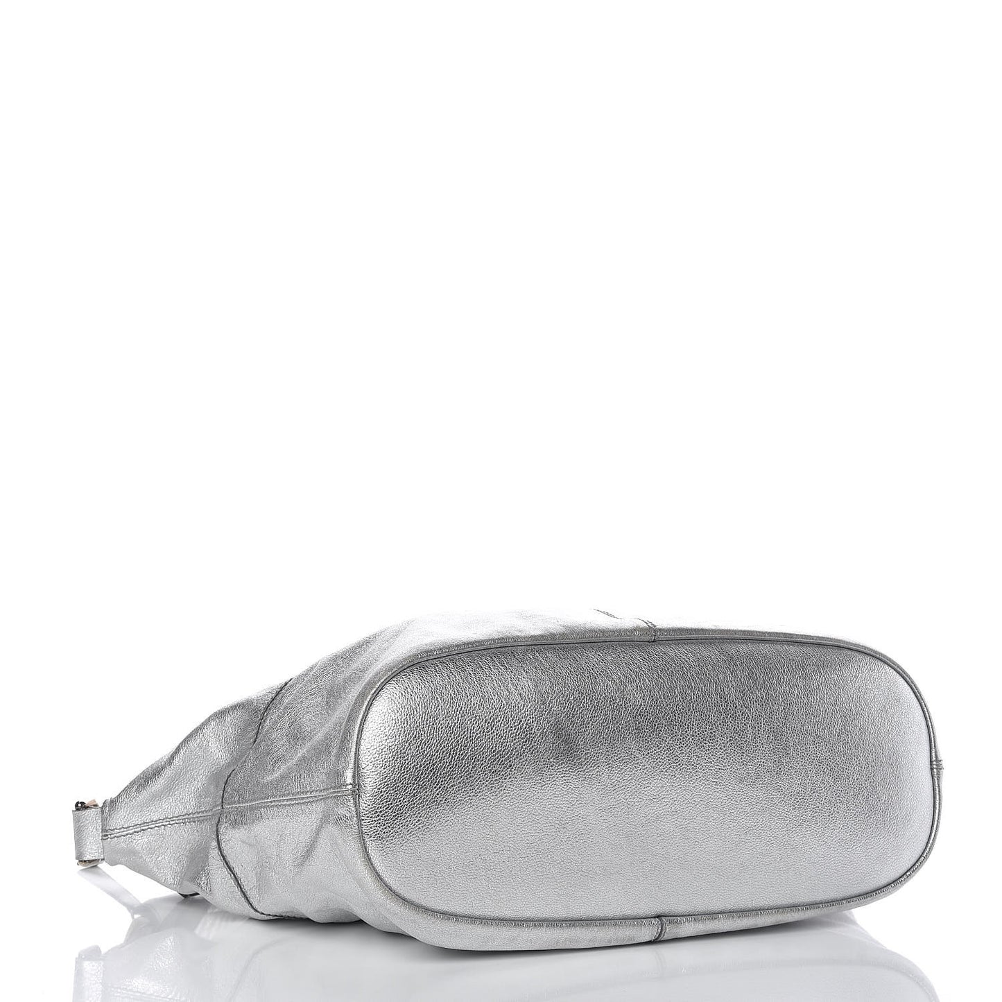 Metallic Calfskin Medium Nightingale Silver