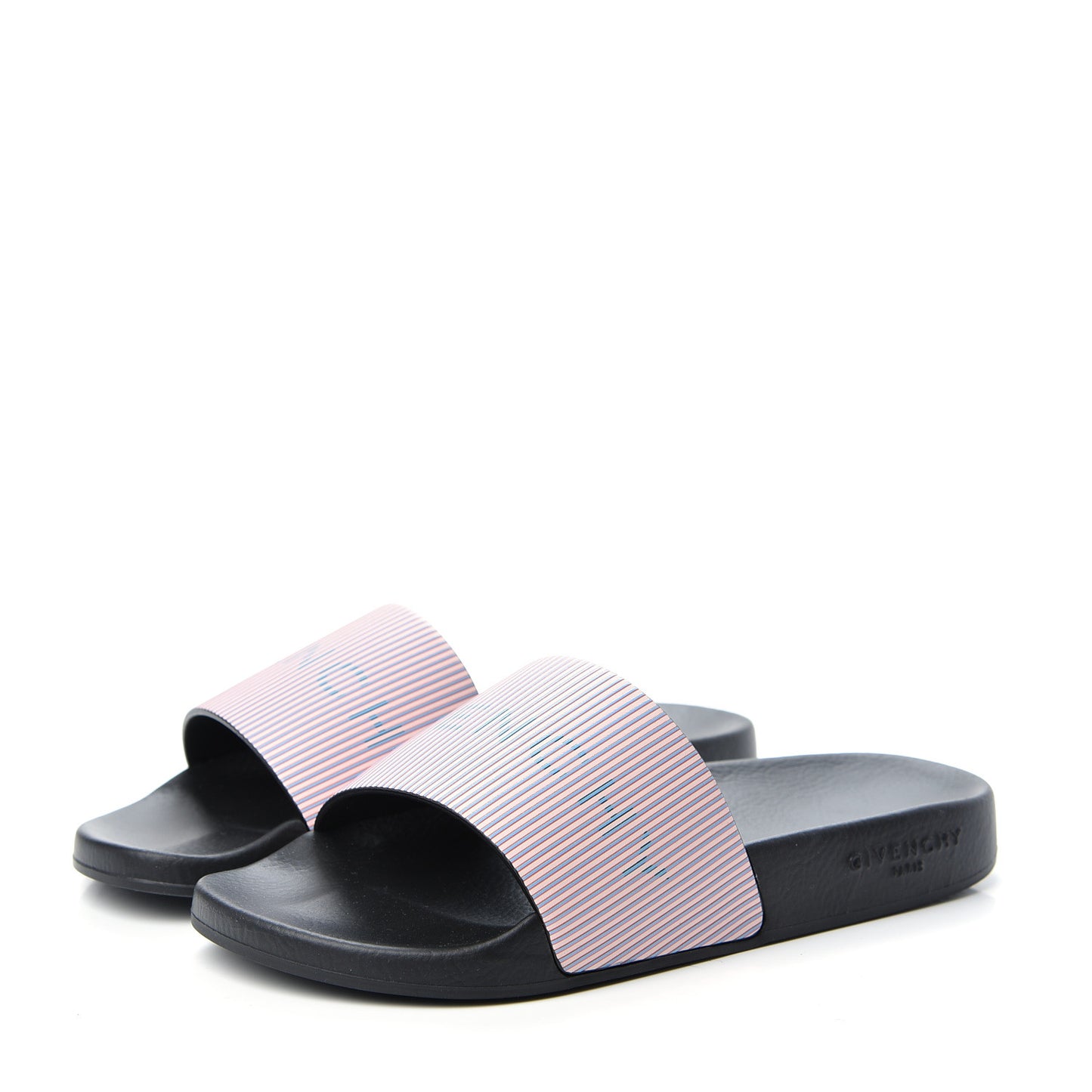 Metallic Calfskin Logo Womens Pool Slide Sandals 37 Light Pink