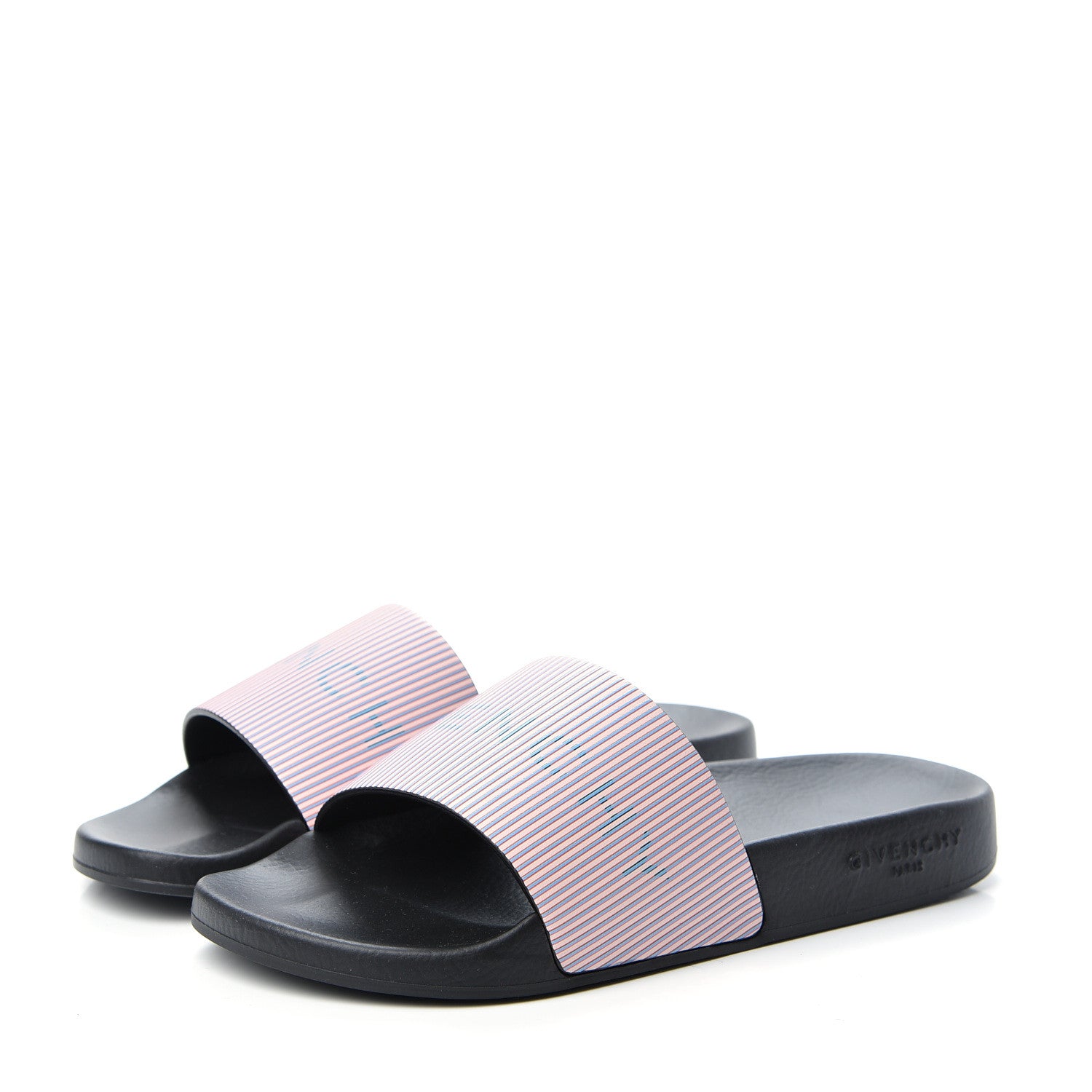 Givenchy Metallic Calfskin Logo Womens Pool Slide Sandals 37 Light Pink 3 of 11