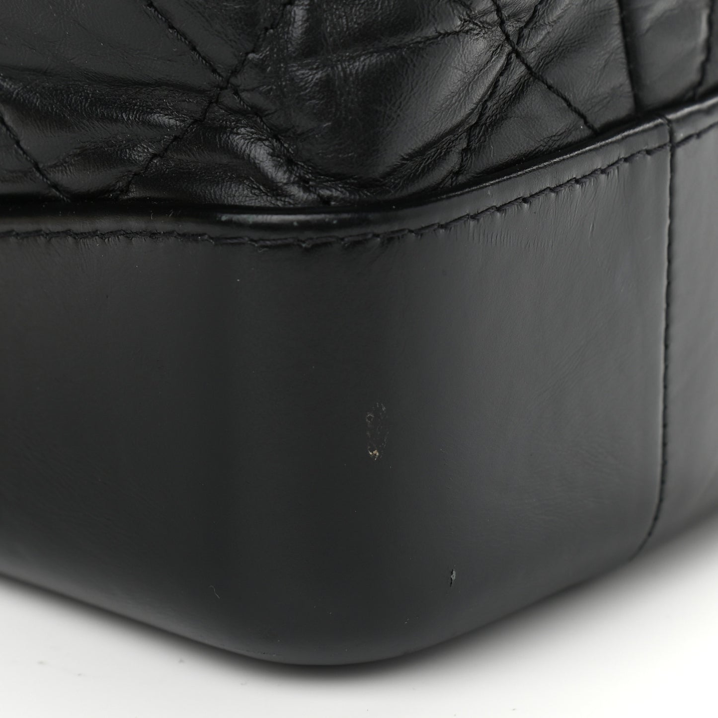 Aged Calfskin Quilted Gabrielle Backpack Black