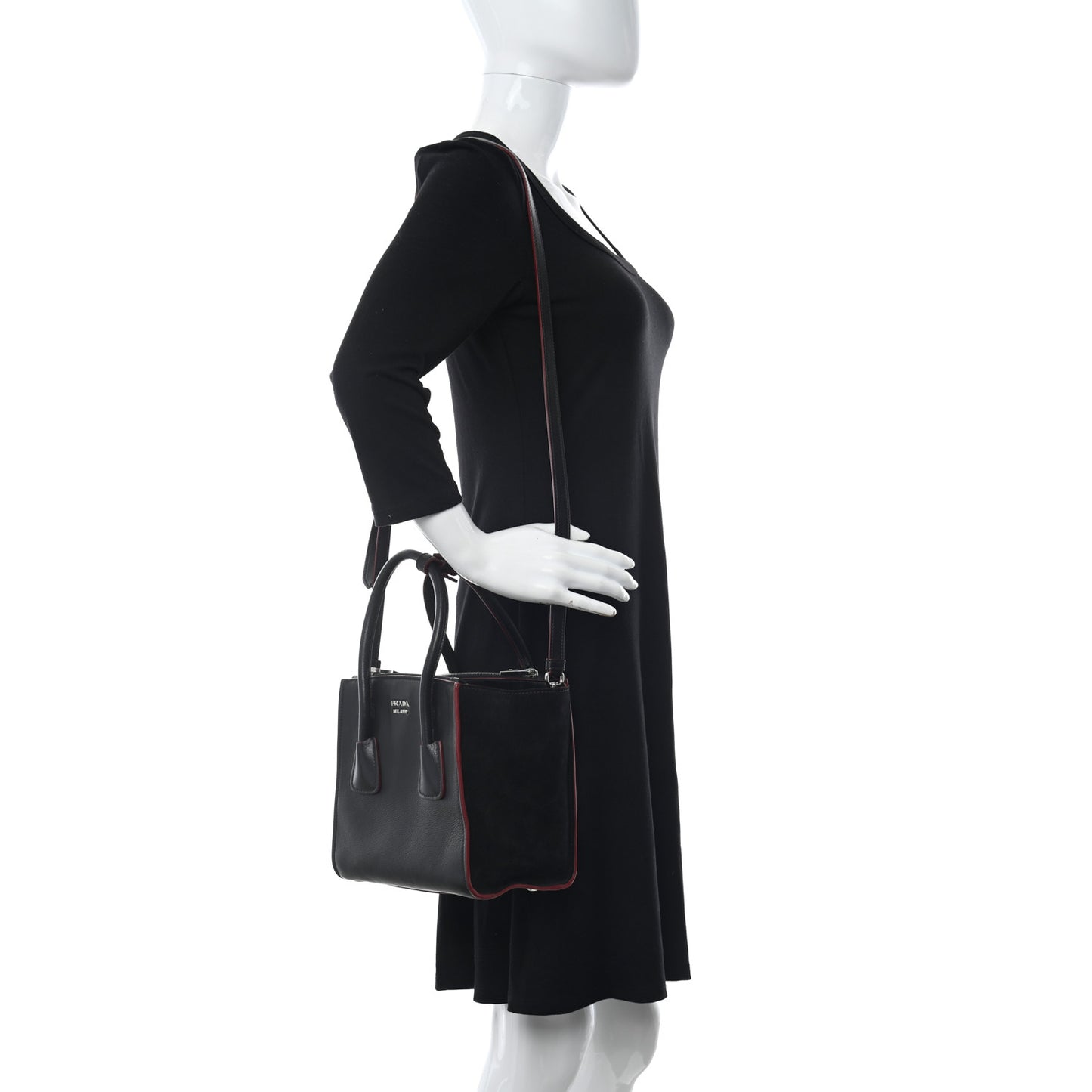 Saffiano Bicolor Tote Black Fuoco