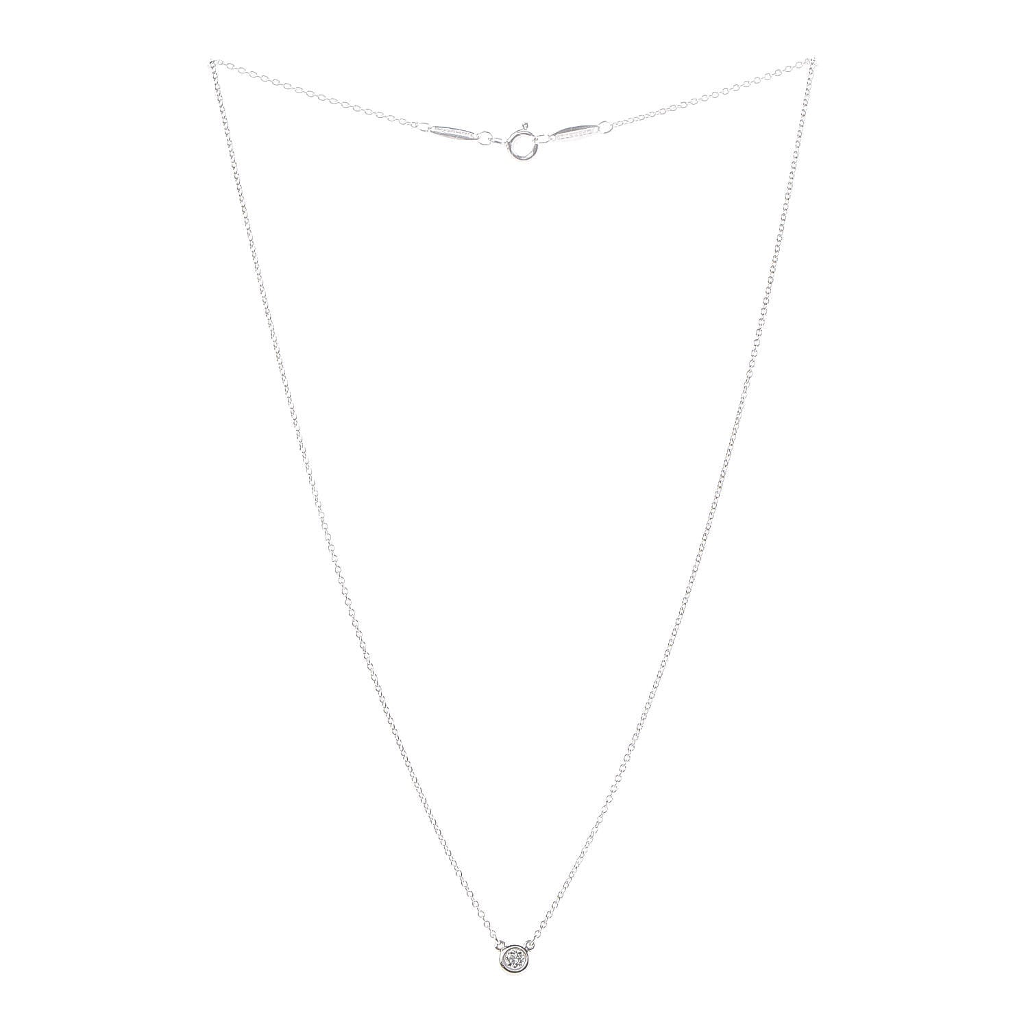 Tiffany Sterling Silver Diamond .10ct Elsa Peretti Diamonds by the Yard Pendant Necklace 3 of 9