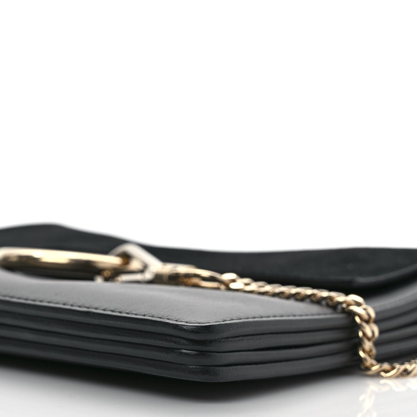 Suede Calfskin Medium Faye Shoulder Bag Black