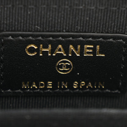 Chanel Caviar Quilted Crystal Zip Around Coin Purse Wallet Black 6 of 8