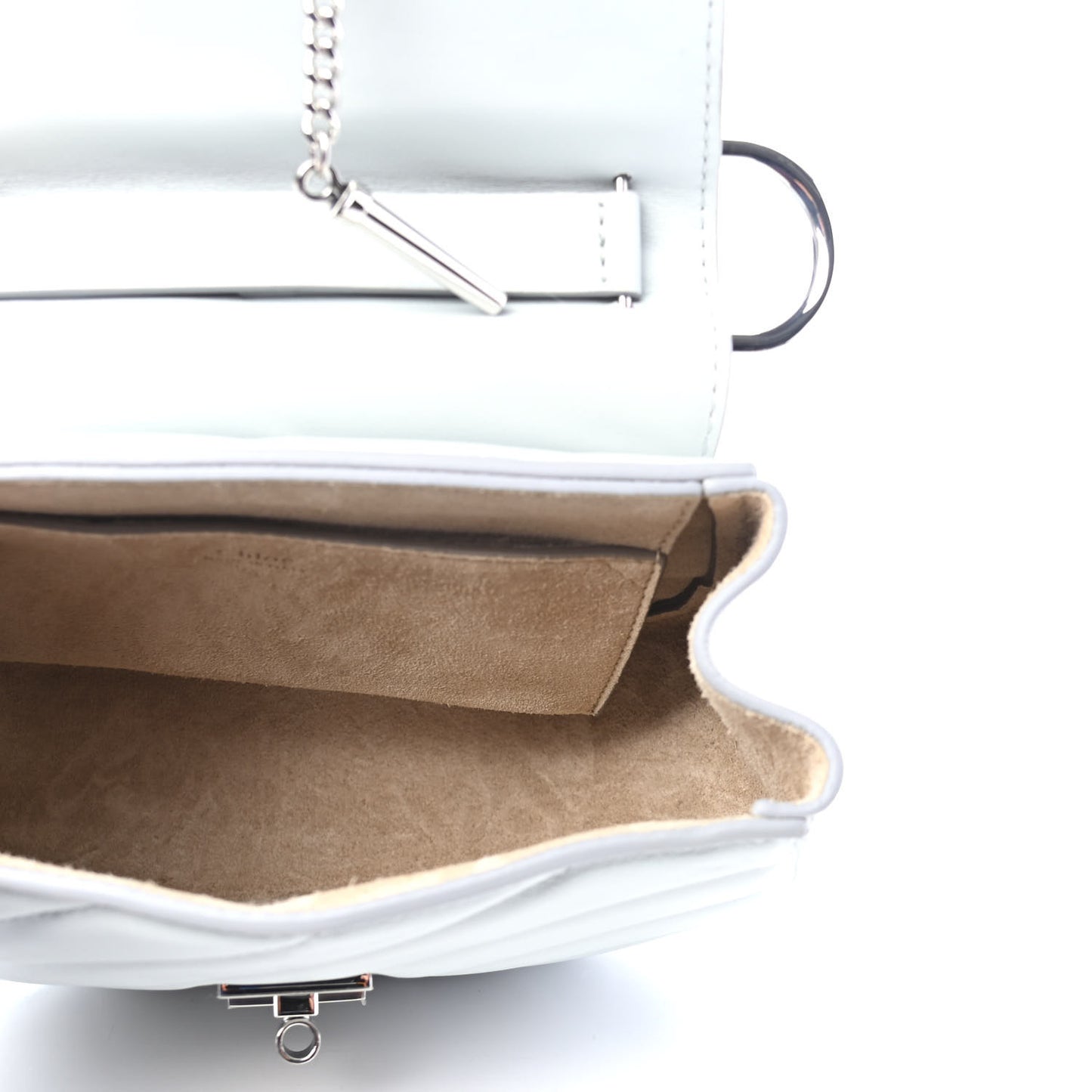 Calfskin Quilted Mini Drew Bijou Shoulder Bag Airy Grey