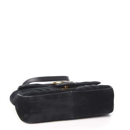 Gucci Velvet Matelasse Mini GG Marmont Shoulder Bag Black 4 of 16