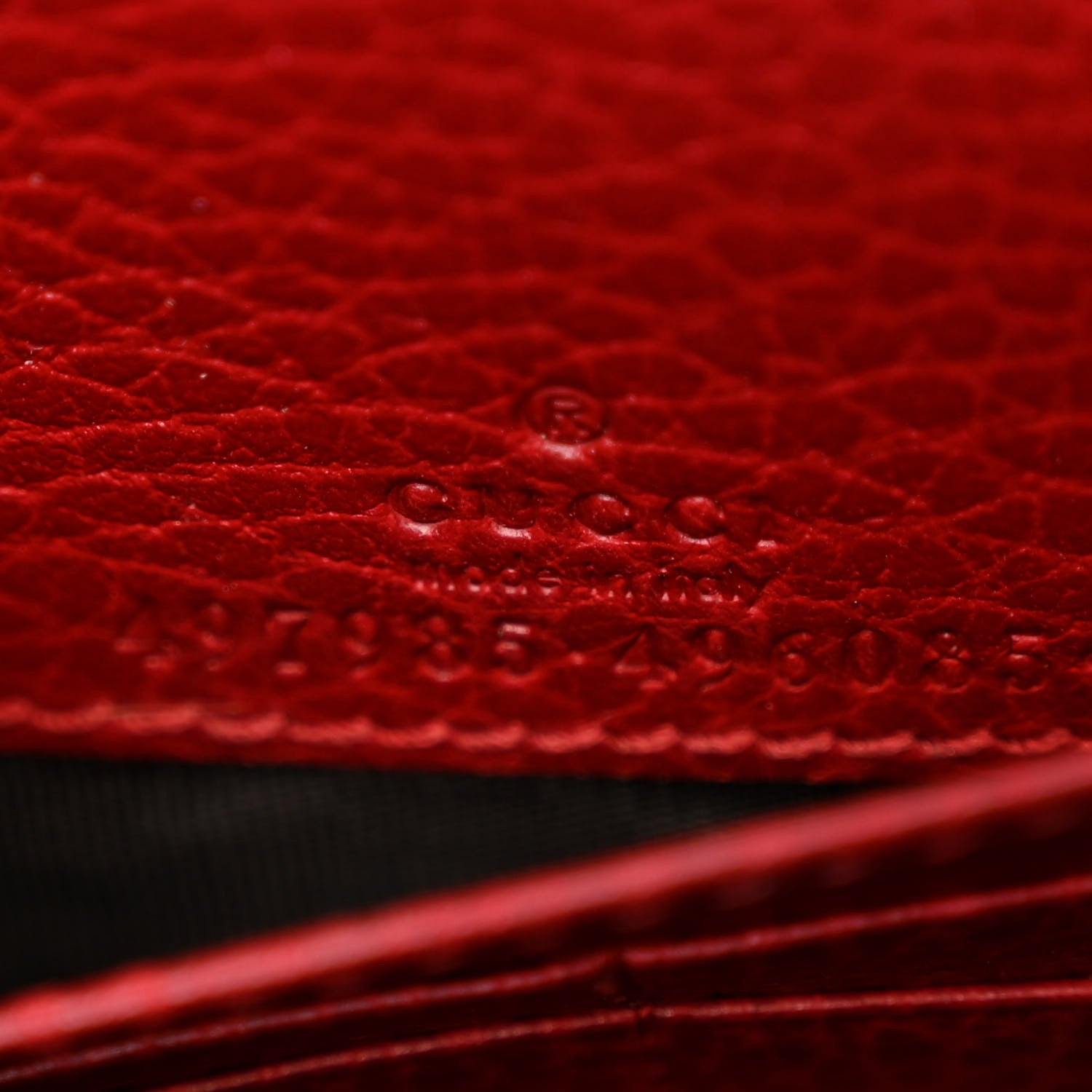 Gucci Dollar Calfskin Mini GG Marmont Chain Wallet Hibiscus Red 7 of 10