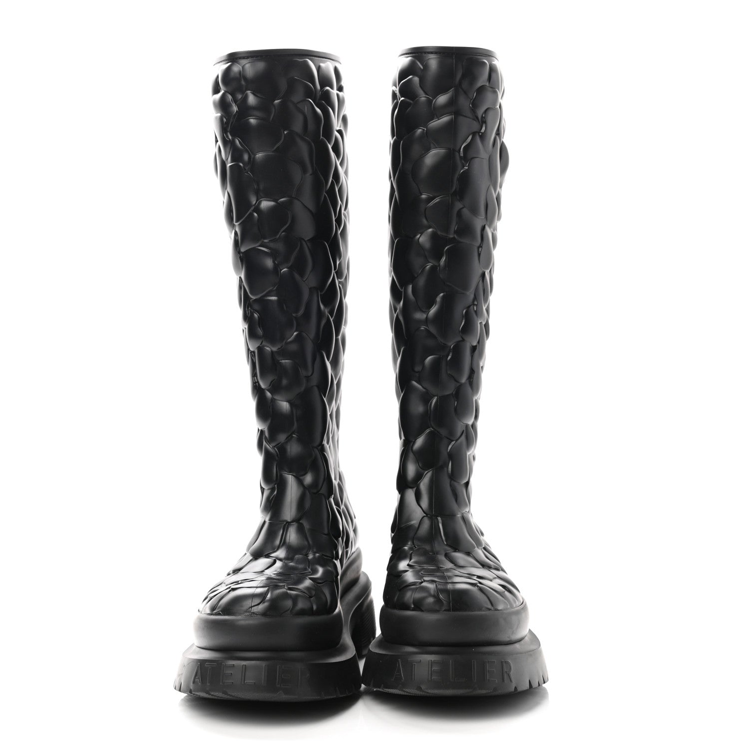 Valentino Garavani Rubber Atelier 03 Rose Edition 30/50mm Tall Rainboots 39 Black 2 of 8