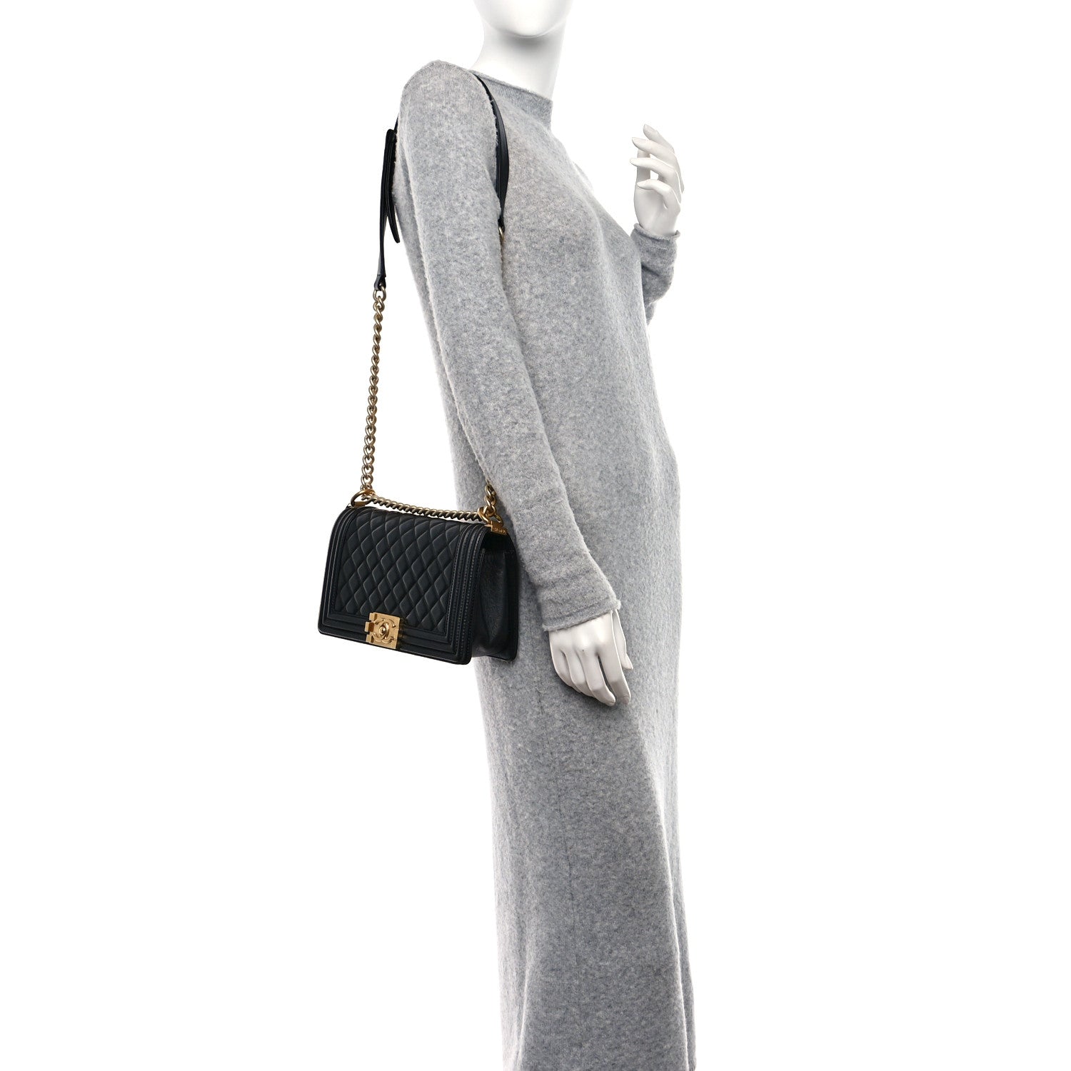 Chanel Lambskin Quilted Medium Boy Flap Black 2 of 9