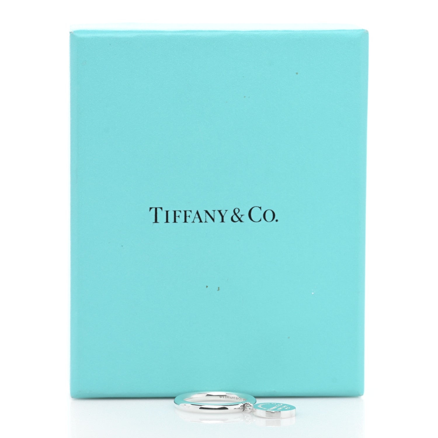 Tiffany Sterling Silver Return to Tiffany Round Charm Ring 50 5.5 5 of 5