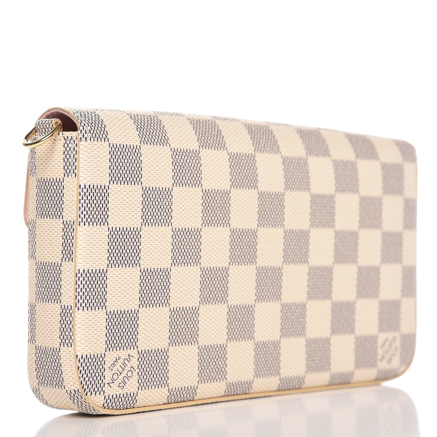 Damier Azur Pochette Felicie Chain Wallet Rose Ballerine