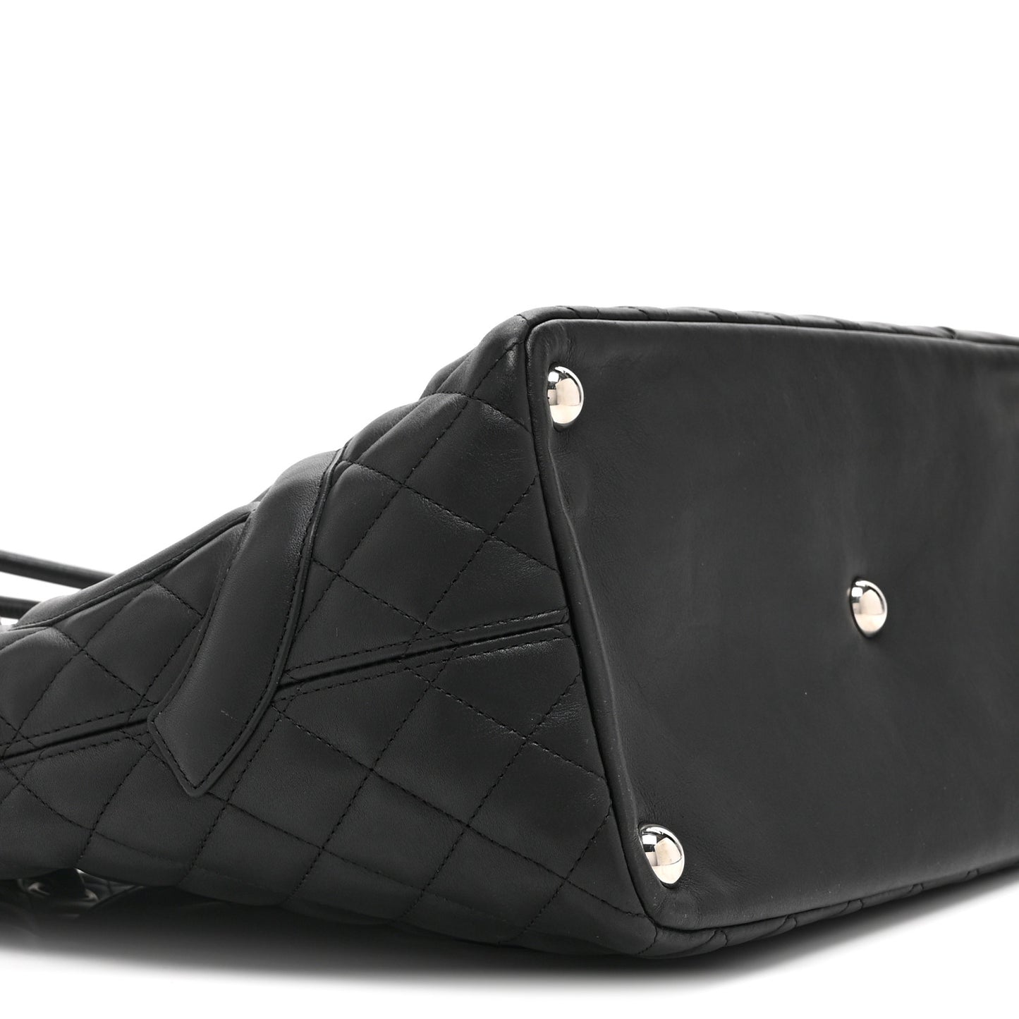 Calfskin Quilted Large Cambon Tote Black