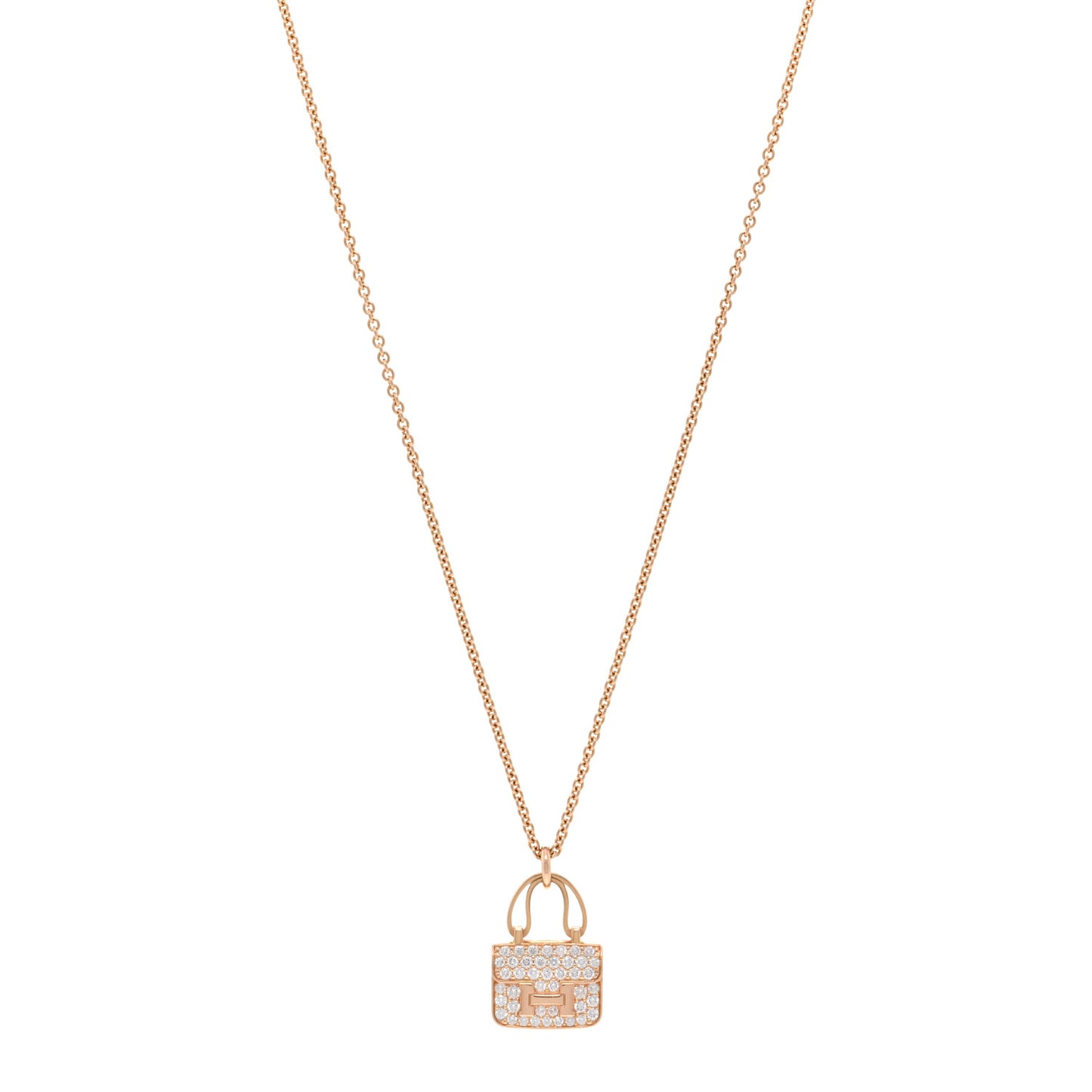 18K Rose Gold Diamond Constance Amulettes Pendant Necklace