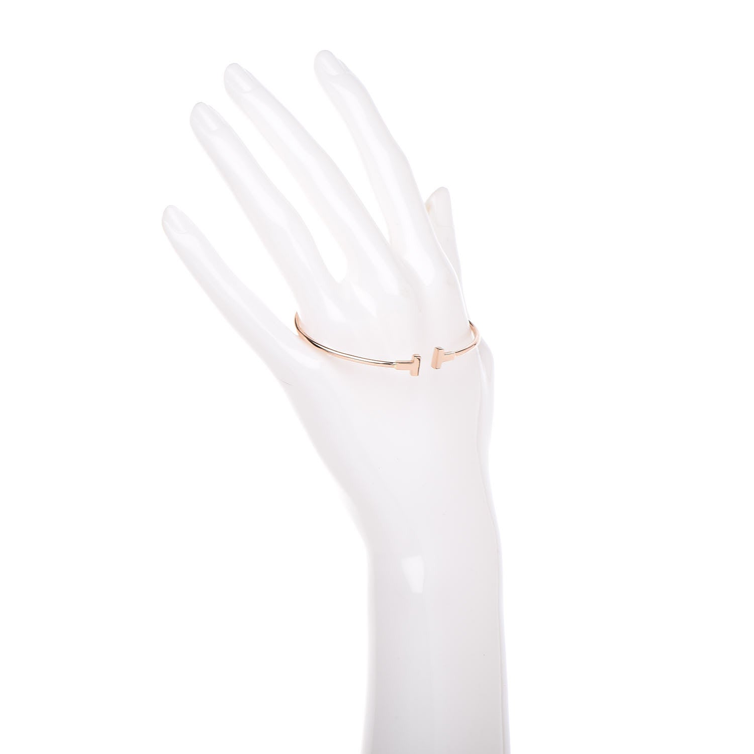 Tiffany 18K Rose Gold Narrow T Wire Bracelet 2 of 5