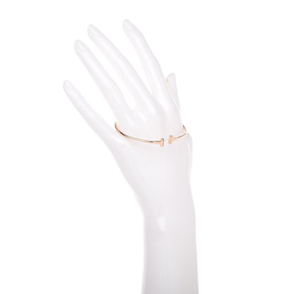 Tiffany 18K Rose Gold Narrow T Wire Bracelet 2 of 5