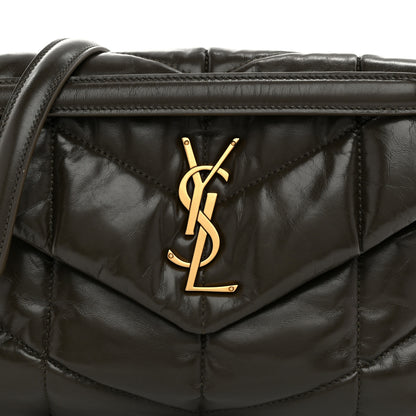 Saint Laurent Lambskin Quilted Small Loulou Puffer Monogram Chain Satchel Light Musk 9 of 11