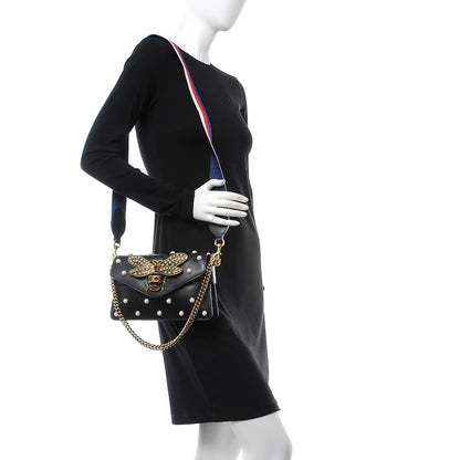 Gucci Nappa Pearl Studded Mini Queen Margaret Broadway Shoulder Bag Black 2 of 13