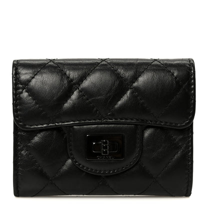Chanel Aged Calfskin Quilted Reissue Flap Card Holder Wallet So Black 1 of 9
