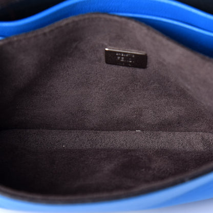 Fendi Nappa Rabbit Fox Fur Micro Buggie Baguette Blu Royal Tangerine 6 of 13