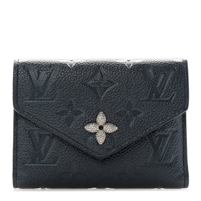 Louis Vuitton Empreinte Monogram Flower Victorine Wallet Navy Blue 1 of 7