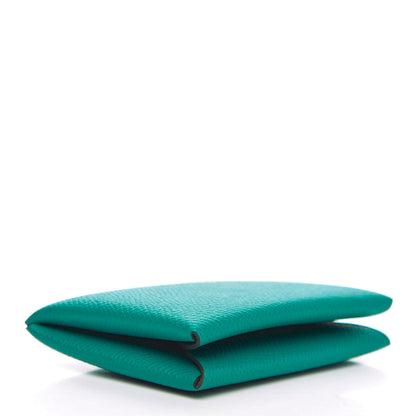 Hermes Epsom Calvi Card Case Bleu Paon 4 of 7