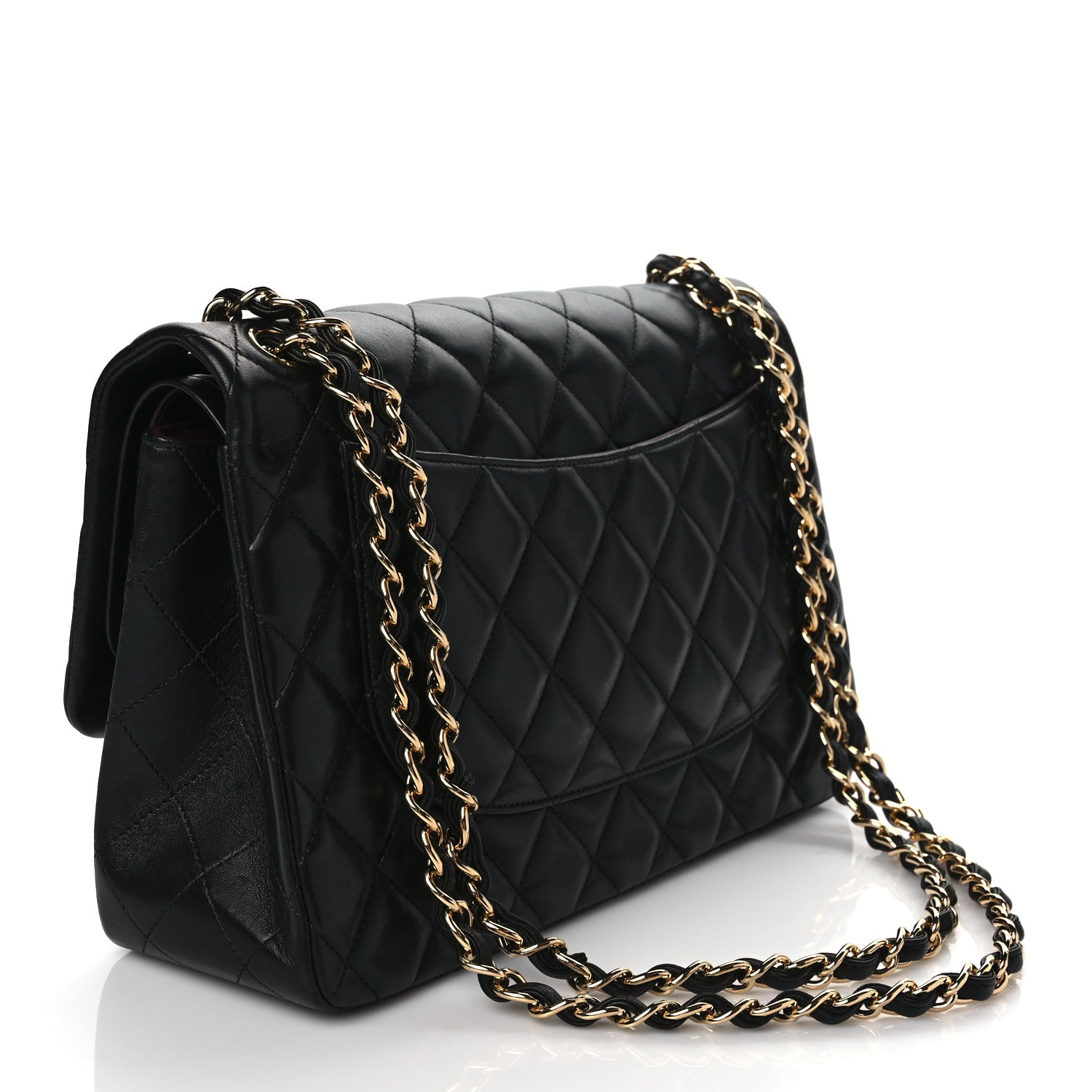 Chanel Lambskin Quilted Jumbo Double Flap Black 2 of 9