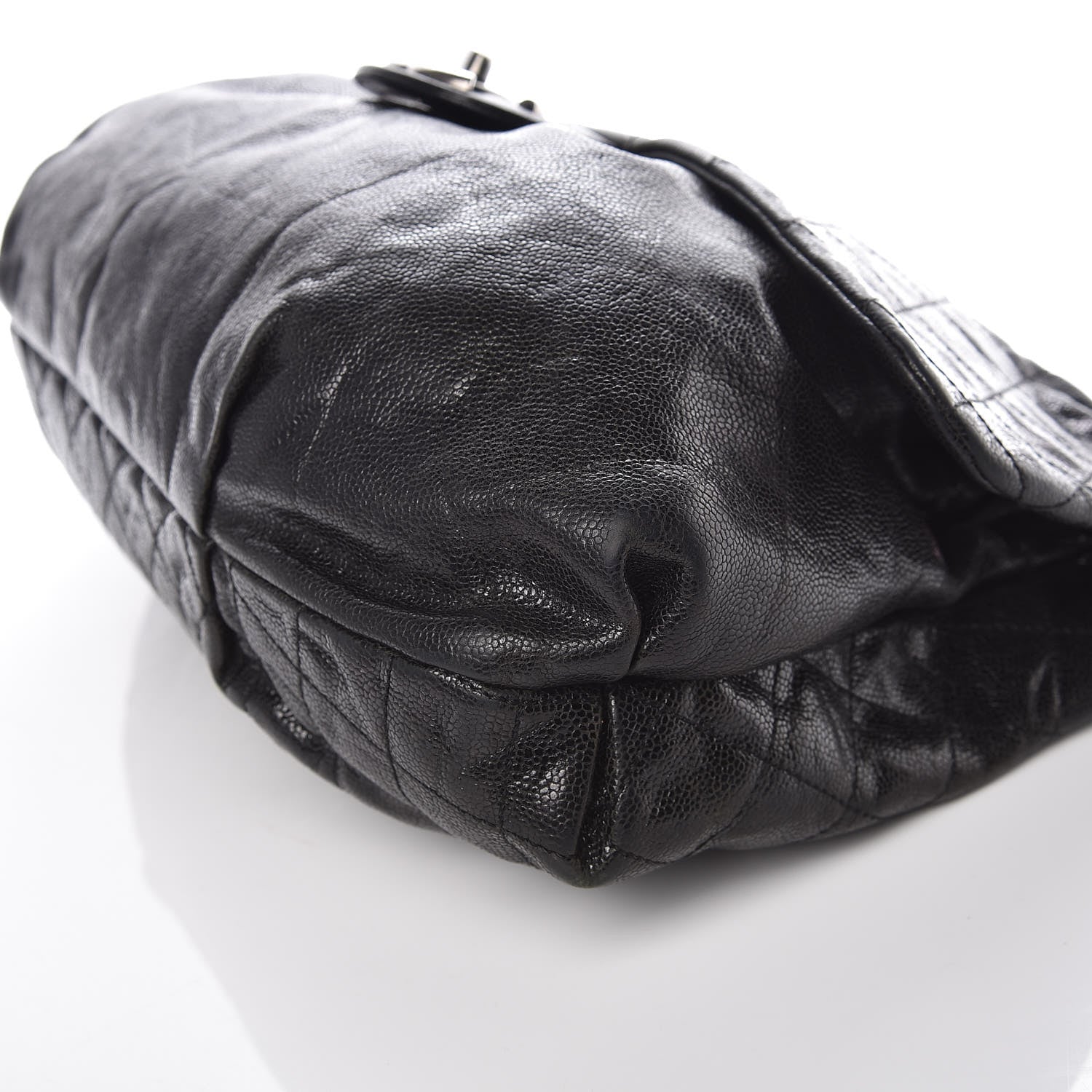 Chanel Crumpled Caviar Quilted Maxi Elastic Flap Black 6 of 8