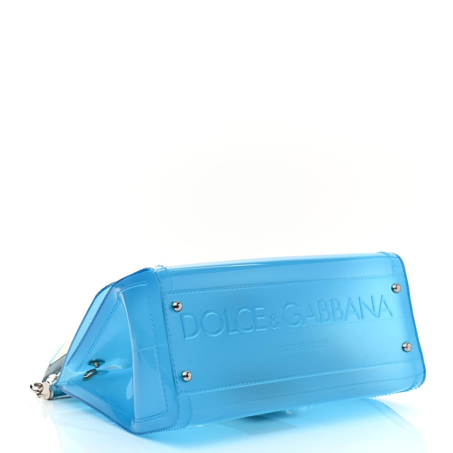 Dolce & Gabbana Rubber Semi Transparent Miss Sicily Satchel Blue 4 of 11