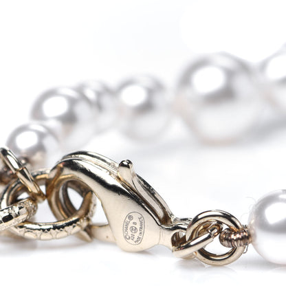 Chanel Pearl Crystal CC Bracelet Gold 6 of 7