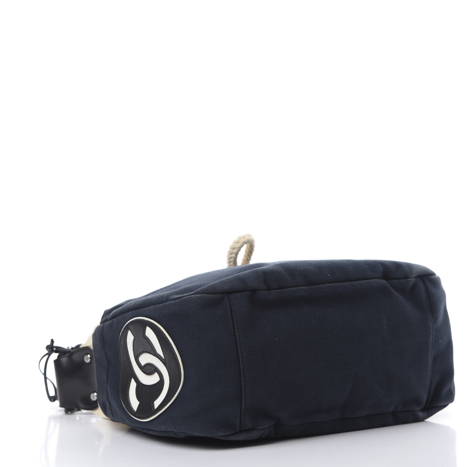 Chanel Canvas Sport Drawstring Hobo Navy Off White 3 of 16