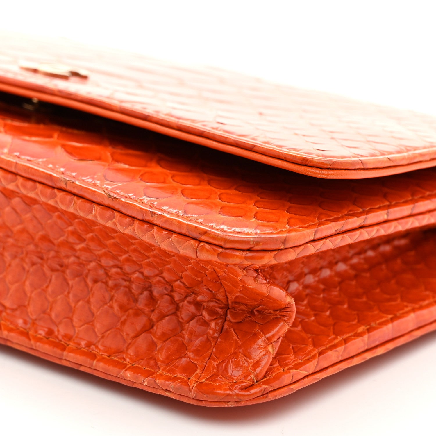 Chanel Snakeskin Wallet On Chain WOC Orange 11 of 11