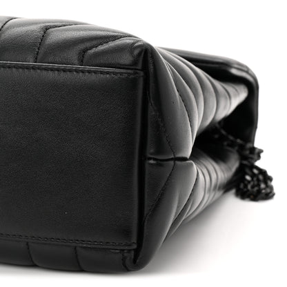 Saint Laurent Calfskin Y Quilted Monogram Monochrome Medium Loulou Chain Satchel Black 10 of 10