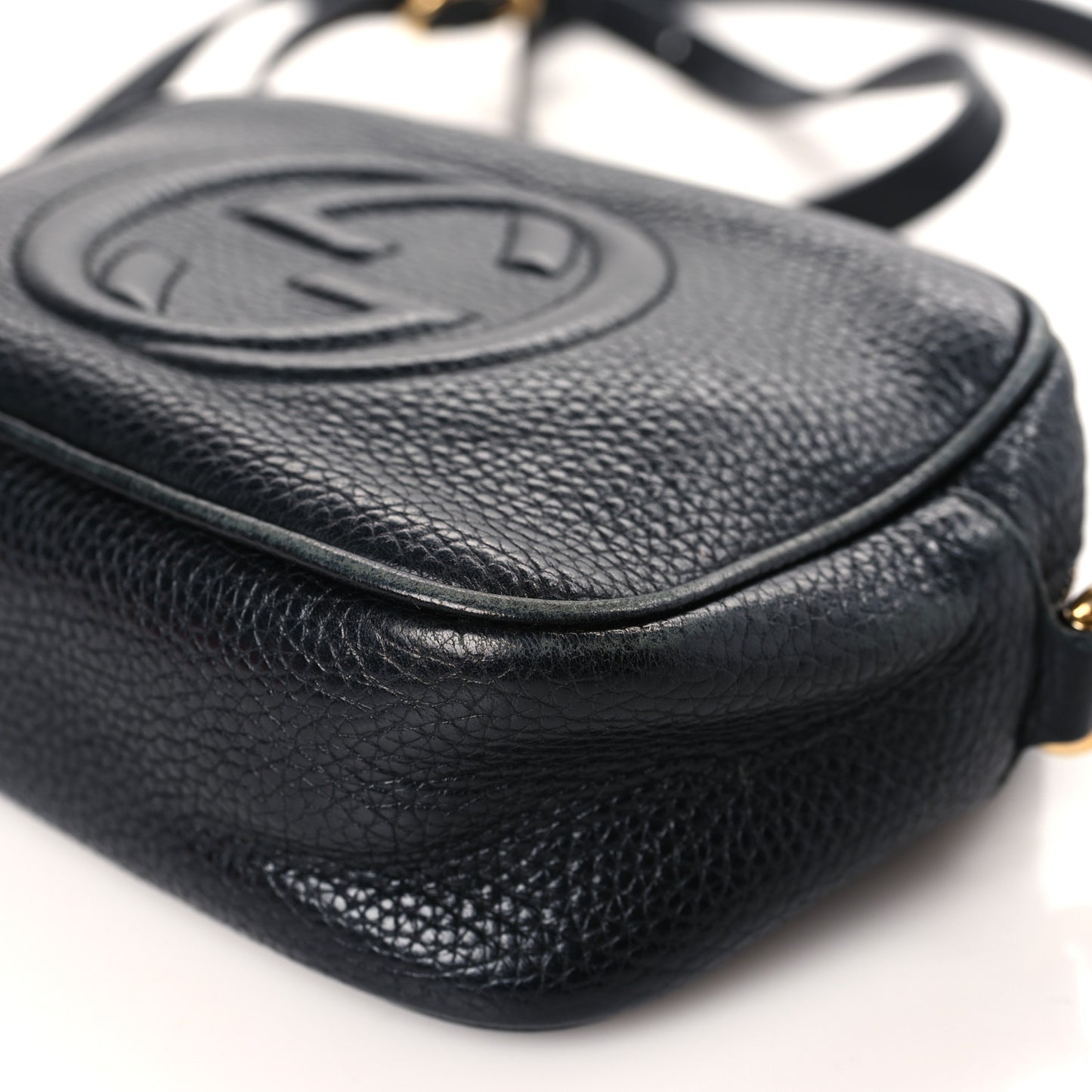 Pebbled Calfskin Mini Soho Disco Bag Black